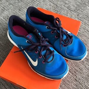 Nike bright blue sneakers flex trainer 3